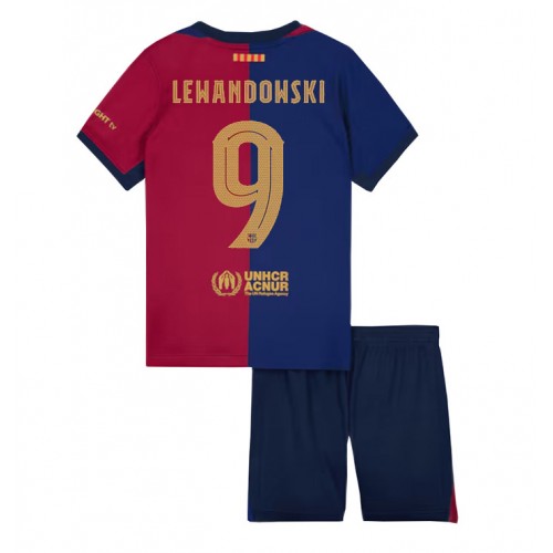 Barcelona Robert Lewandowski #9 Domaci Dres za djecu 2024-25 Kratak Rukav (+ Kratke hlače)